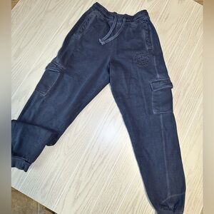 Gymshark blue washed Cargo Pants with Elastic Waistband